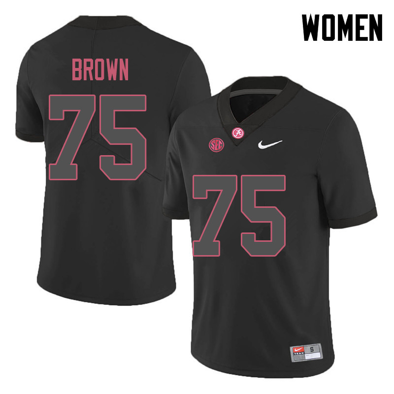 Women #75 Tommy Brown Alabama Crimson Tide College Football Jerseys Sale-Black